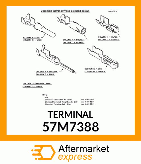 AMP PIN CONTACT FOR 2 57M7388