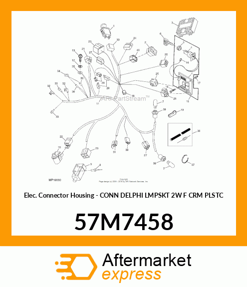 Elec. Connector Housing - CONN DELPHI LMPSKT 2W F CRM PLSTC 57M7458