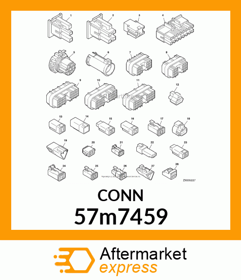 DELPHI, 18 WAY SEALED P2S CONN 57m7459