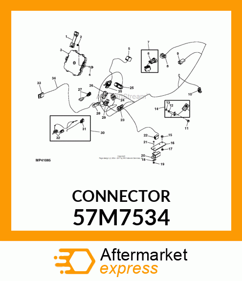 CONN DEUTSCH DT 2W MS GRY PLSTC 57M7534