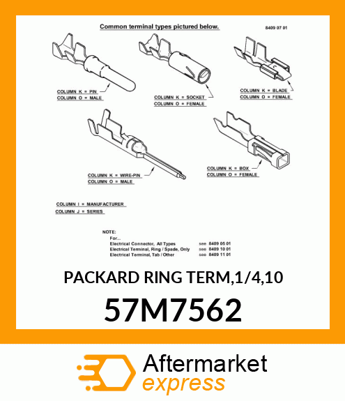 PACKARD RING TERM,1/4,10 57M7562