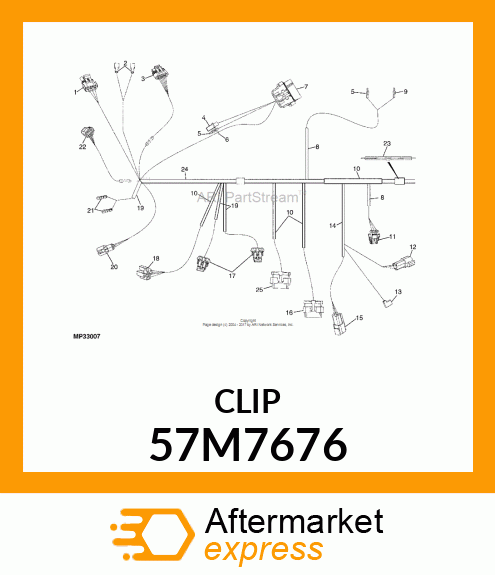 DEUTSCH RECEPT. LOCKING WEDGE,3 PIN 57M7676