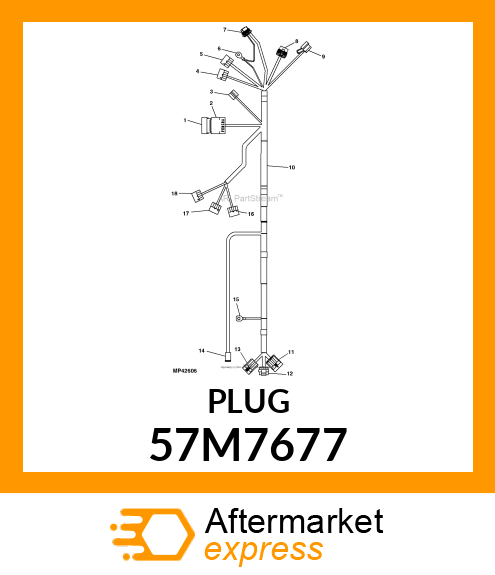 DEUTSCH PLUG LOCKING WEDGE,6 SOCKET 57M7677