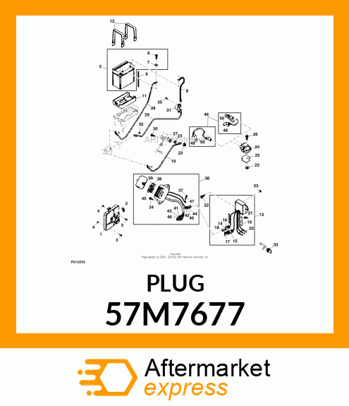 DEUTSCH PLUG LOCKING WEDGE,6 SOCKET 57M7677