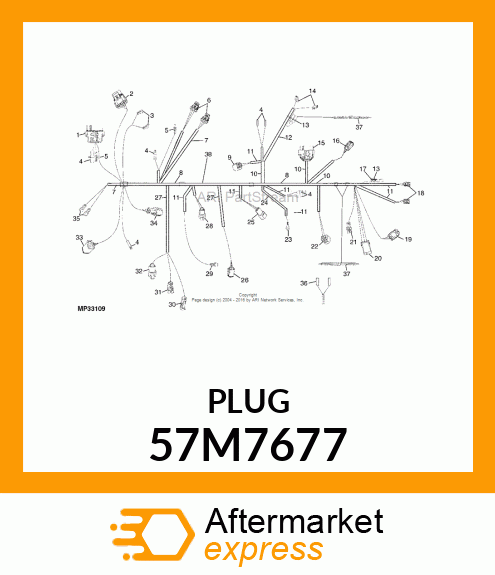 DEUTSCH PLUG LOCKING WEDGE,6 SOCKET 57M7677