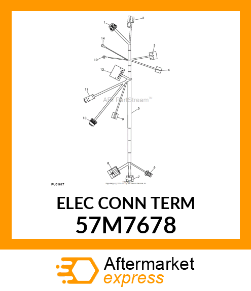 DEUTSCH RECPT. LOCKING WEDGE, 6 PIN 57M7678