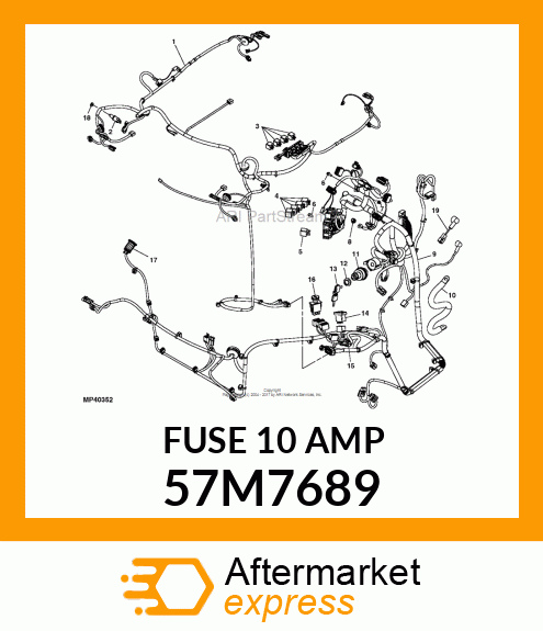 MINIATURE BLADE ELECT. FUSE, 10 AM 57M7689