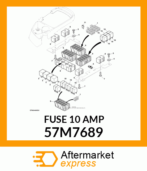 MINIATURE BLADE ELECT. FUSE, 10 AM 57M7689