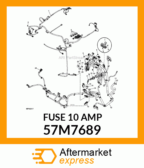 MINIATURE BLADE ELECT. FUSE, 10 AM 57M7689