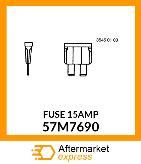 MINIATURE BLADE ELECT. FUSE, 15 AMP 57M7690