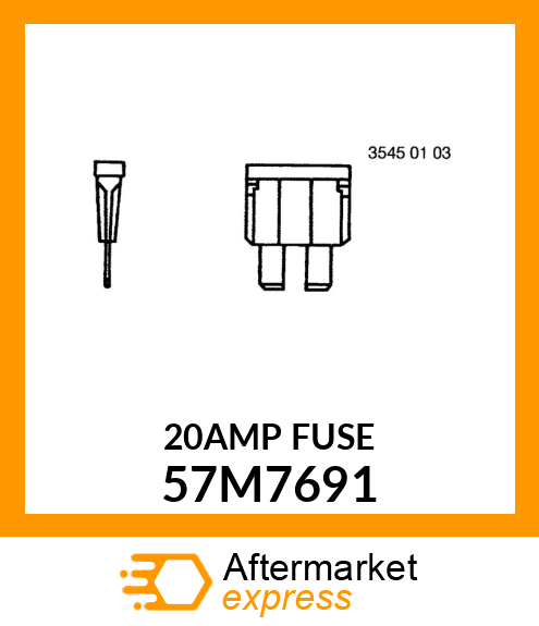 MINIATURE BLADE ELECT. FUSE, 20 AMP 57M7691