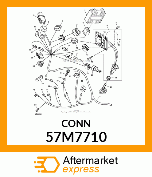 CONN MOLEX MFITJR 14W F NAT NYL 57M7710