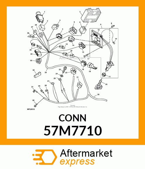 CONN MOLEX MFITJR 14W F NAT NYL 57M7710