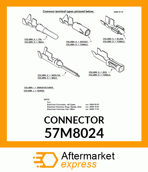 AMP RECEPTACLE TYPE E 6.3 57M8024