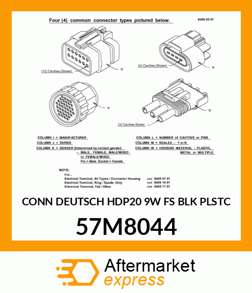 CONN DEUTSCH HDP20 9W FS BLK PLSTC 57M8044