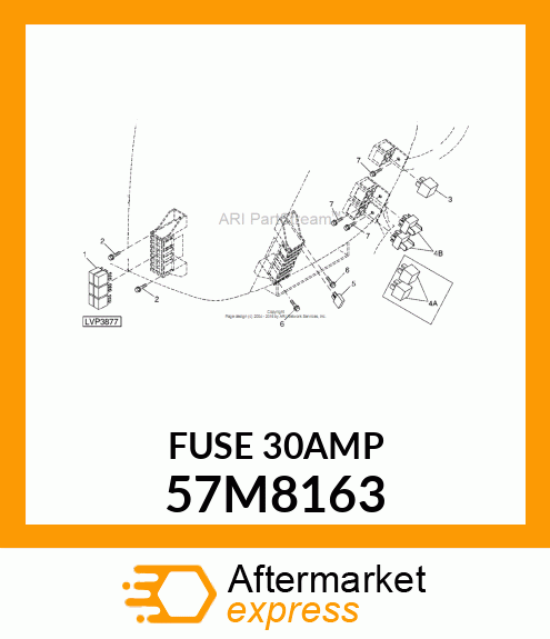 MINIATURE BLADE ELECT. FUSE, 30 AMP 57M8163