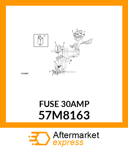 MINIATURE BLADE ELECT. FUSE, 30 AMP 57M8163