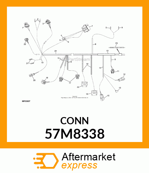 CONN DELPHI MP100 24W FS NTRL PLSTC 57M8338