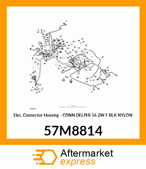 Elec. Connector Housing - CONN DELPHI 56 2W F BLK NYLON 57M8814