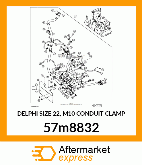 DELPHI SIZE 22, M10 CONDUIT CLAMP 57m8832