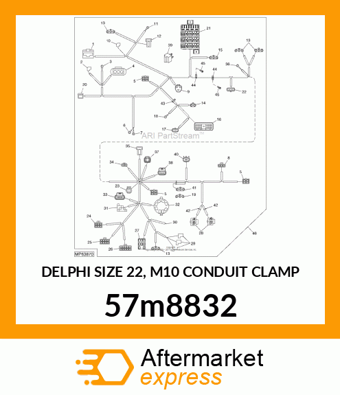 DELPHI SIZE 22, M10 CONDUIT CLAMP 57m8832