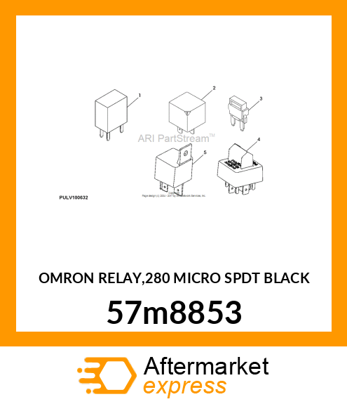 OMRON RELAY,280 MICRO SPDT BLACK 57m8853