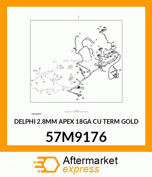 DELPHI 2.8MM APEX 18GA CU TERM GOLD 57M9176