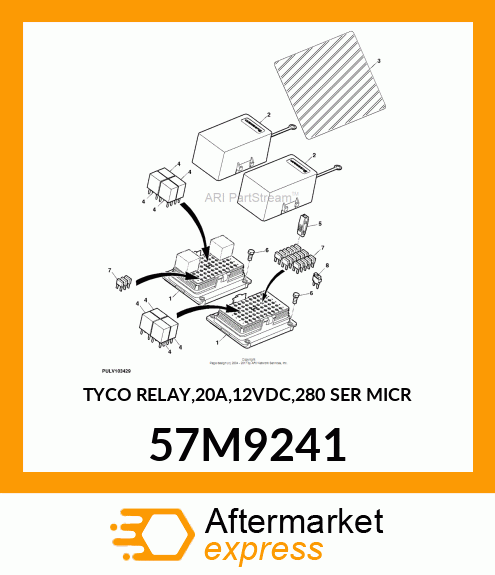 TYCO RELAY,20A,12VDC,280 SER MICR 57M9241