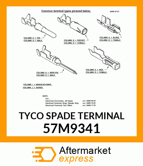TYCO SPADE TERMINAL 57M9341