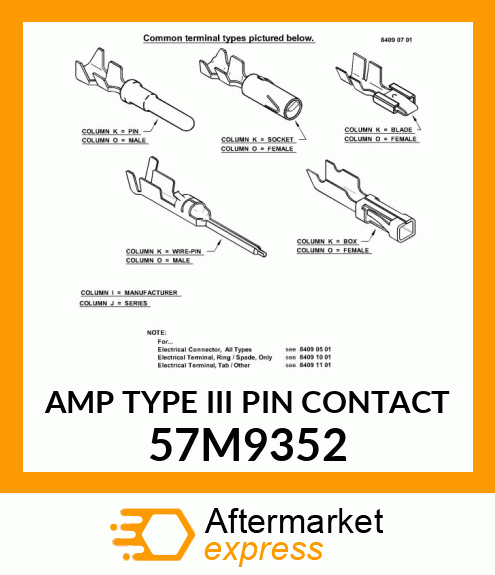 AMP TYPE III PIN CONTACT 57M9352