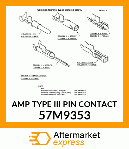 AMP TYPE III PIN CONTACT 57M9353
