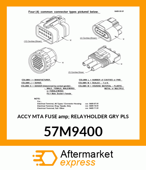 ACCY MTA FUSE amp; RELAYHOLDER GRY PLS 57M9400