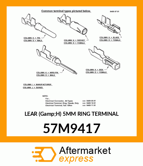 LEAR (Gamp;H) 5MM RING TERMINAL 57M9417