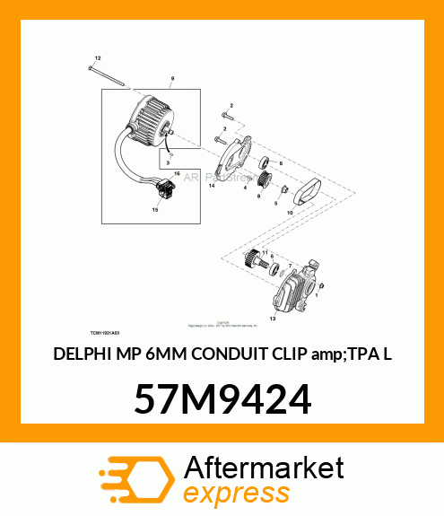 DELPHI MP 6MM CONDUIT CLIP amp;TPA L 57M9424