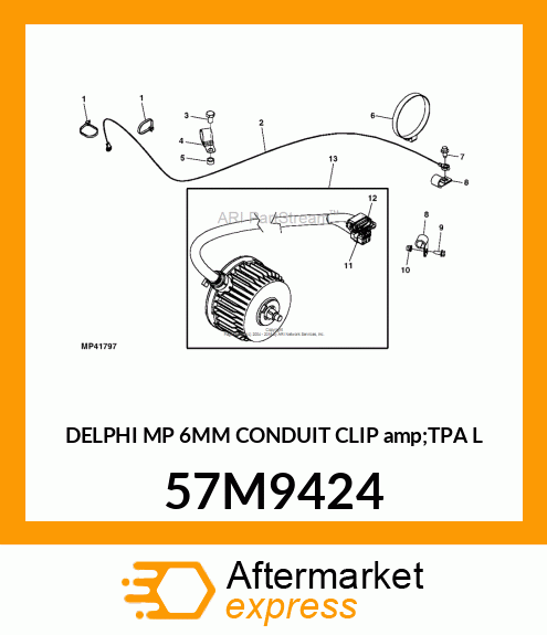 DELPHI MP 6MM CONDUIT CLIP amp;TPA L 57M9424