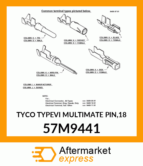 TYCO TYPEVI MULTIMATE PIN,18 57M9441