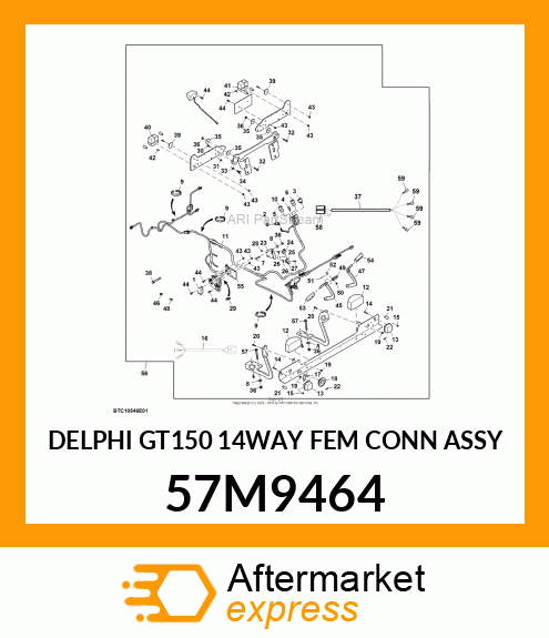 DELPHI GT150 14WAY FEM CONN ASSY 57M9464