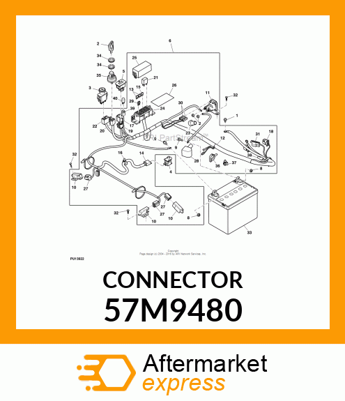 AMP SEALED SENSOR CONN 4WAY 2X2 57M9480