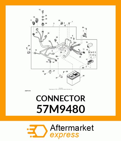 AMP SEALED SENSOR CONN 4WAY 2X2 57M9480