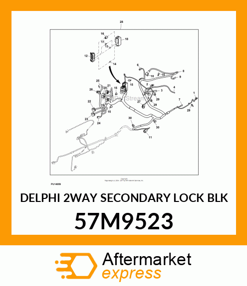 DELPHI 2WAY SECONDARY LOCK BLK 57M9523