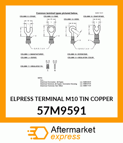 ELPRESS TERMINAL M10 TIN COPPER 57M9591