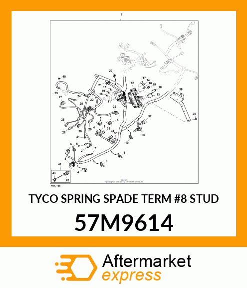 TYCO SPRING SPADE TERM #8 STUD 57M9614