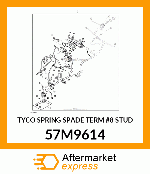 TYCO SPRING SPADE TERM #8 STUD 57M9614