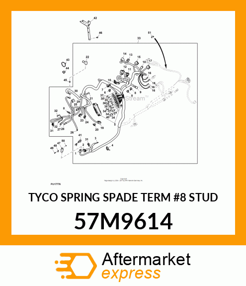 TYCO SPRING SPADE TERM #8 STUD 57M9614