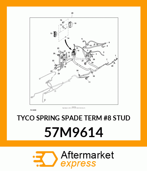 TYCO SPRING SPADE TERM #8 STUD 57M9614