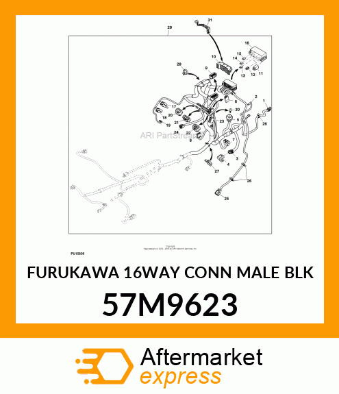 FURUKAWA 16WAY CONN MALE BLK 57M9623