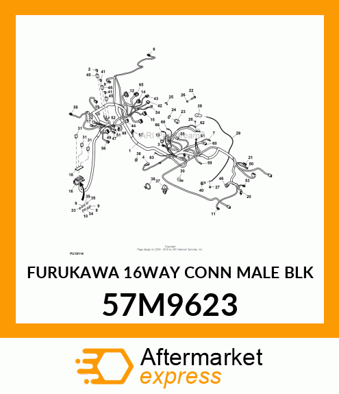 FURUKAWA 16WAY CONN MALE BLK 57M9623