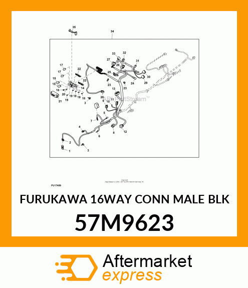 FURUKAWA 16WAY CONN MALE BLK 57M9623