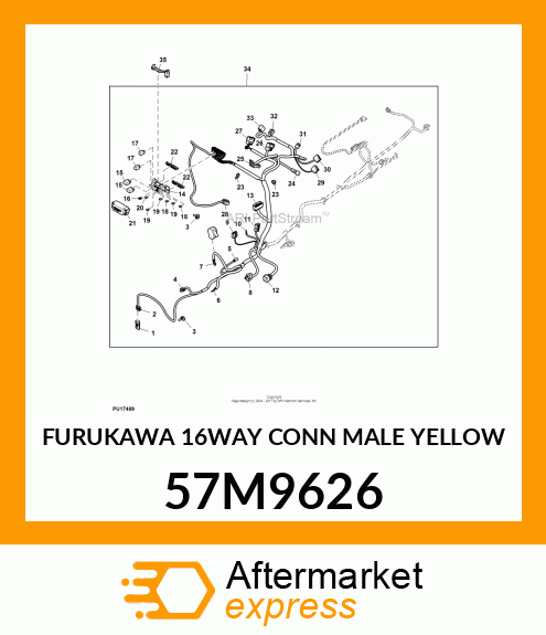 FURUKAWA 16WAY CONN MALE YELLOW 57M9626