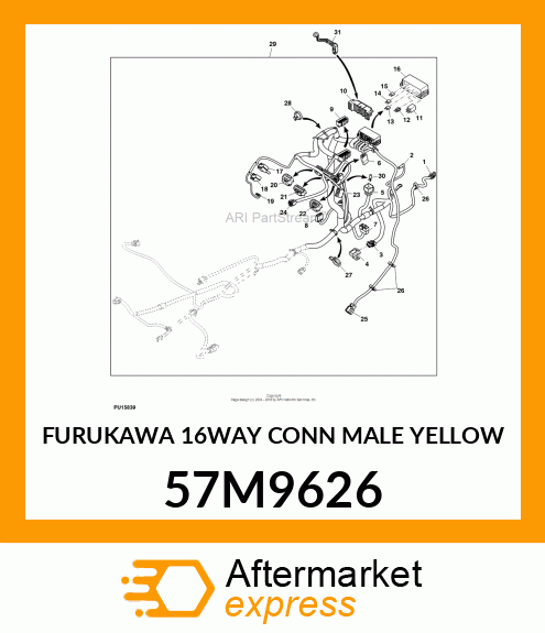 FURUKAWA 16WAY CONN MALE YELLOW 57M9626